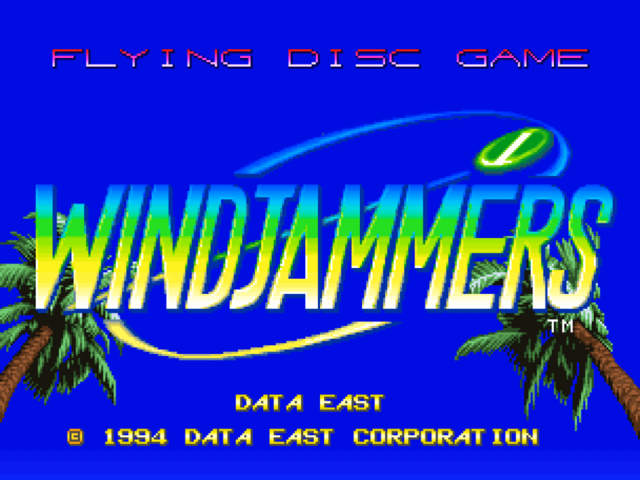 Windjammers title screen for Neo Geo CD